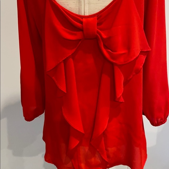 Red boat neck 3/4 length sleeve top - Picture 4 of 6
